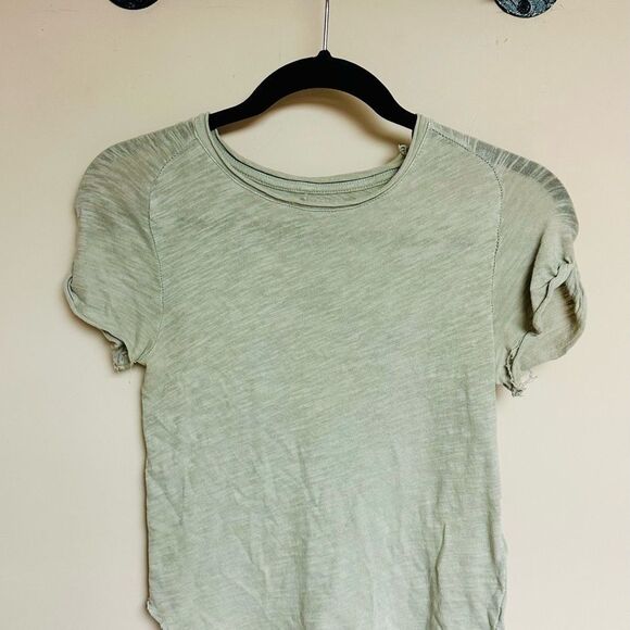 We The Free Tops - We The Free Sage Green Short Sleeve Distressed Tee